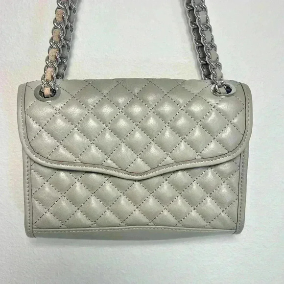 Rebecca Minkoff Shoulder Bag Quilted Mini Affair Light Gray Color - Picture 3 of 16